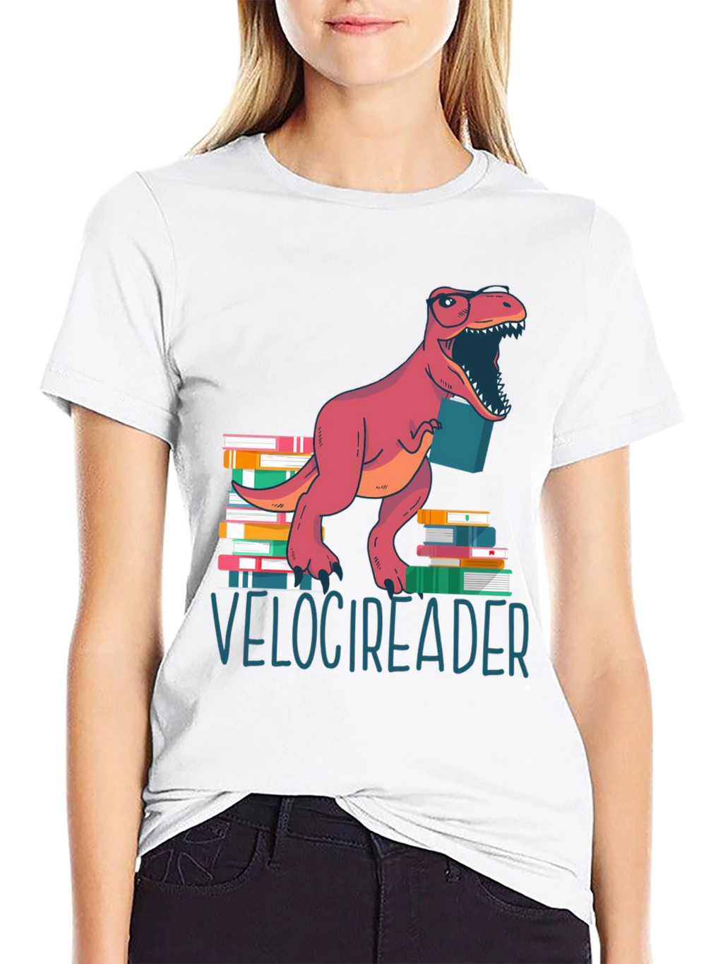 Velocireader T-Shirt - Dinosaur Book Lover