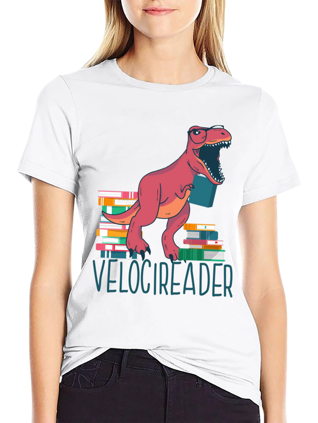 Velocireader T-Shirt - Dinosaur Book Lover