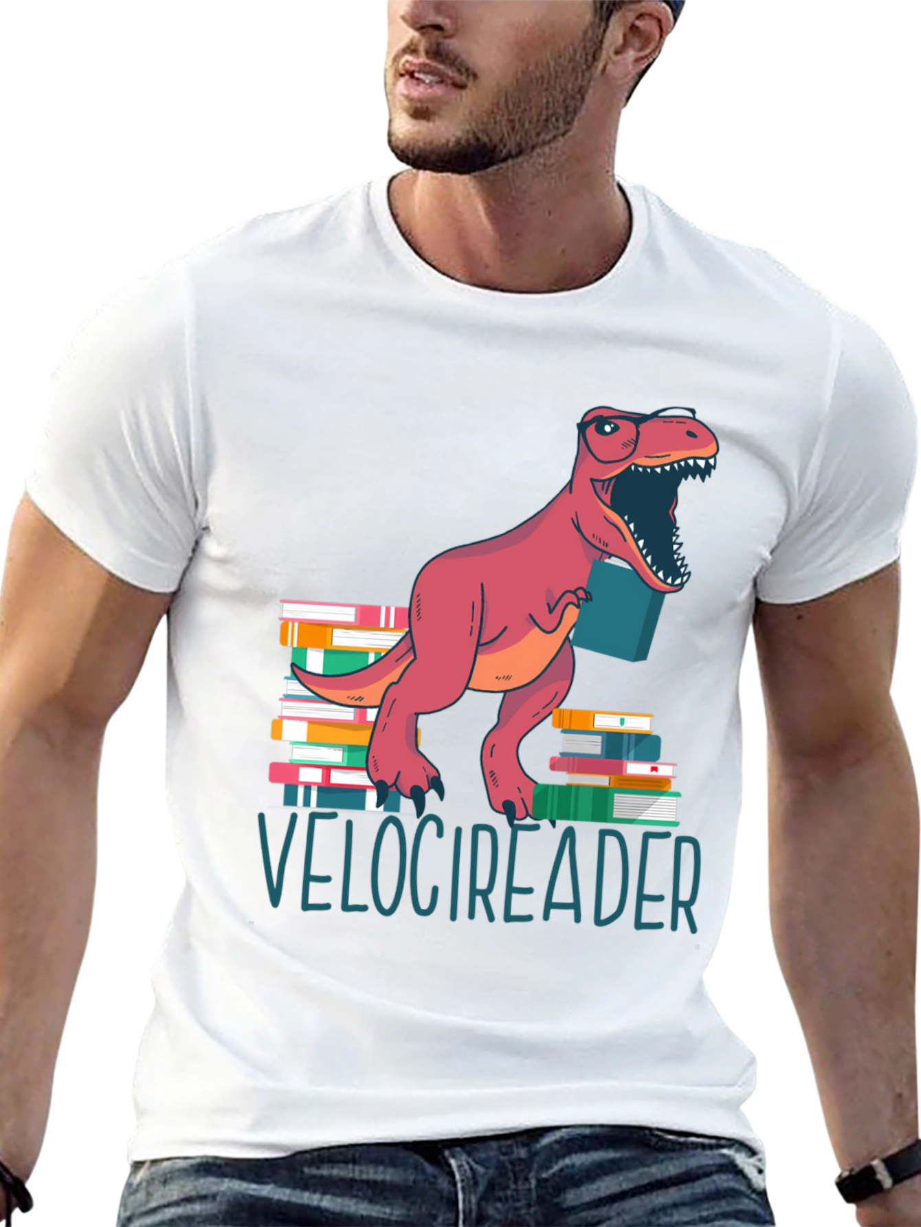 Velocireader T-Shirt - Dinosaur Book Lover