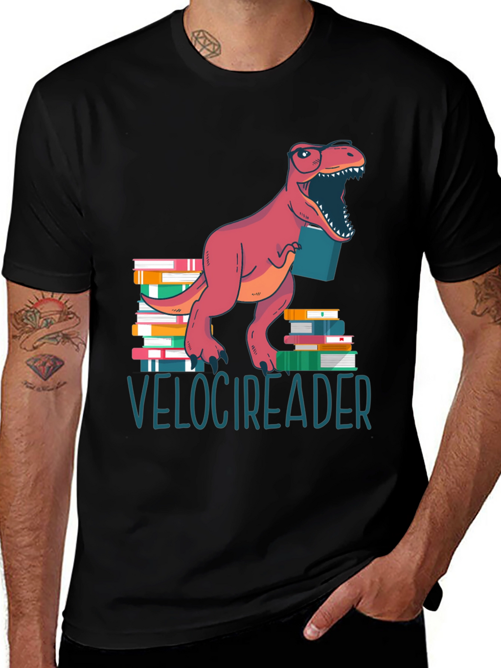 Velocireader T-Shirt - Dinosaur Book Lover