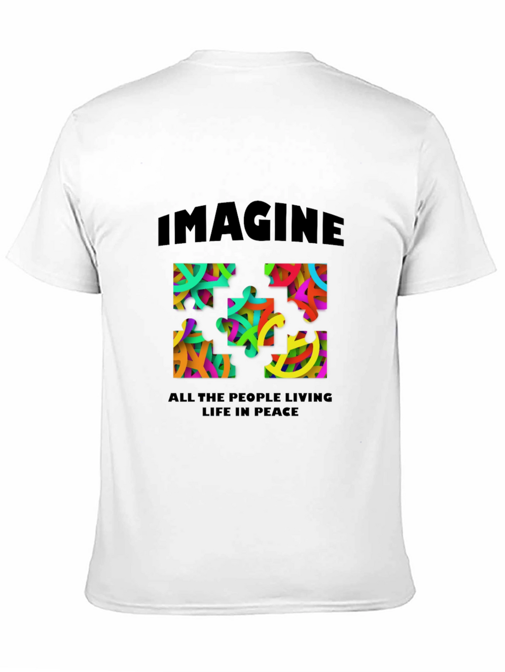 Imagine Peace Puzzle Graphic T-Shirt