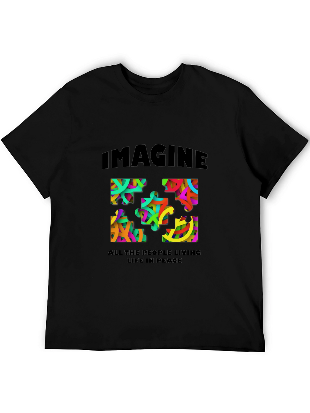 Imagine Peace Puzzle Graphic T-Shirt