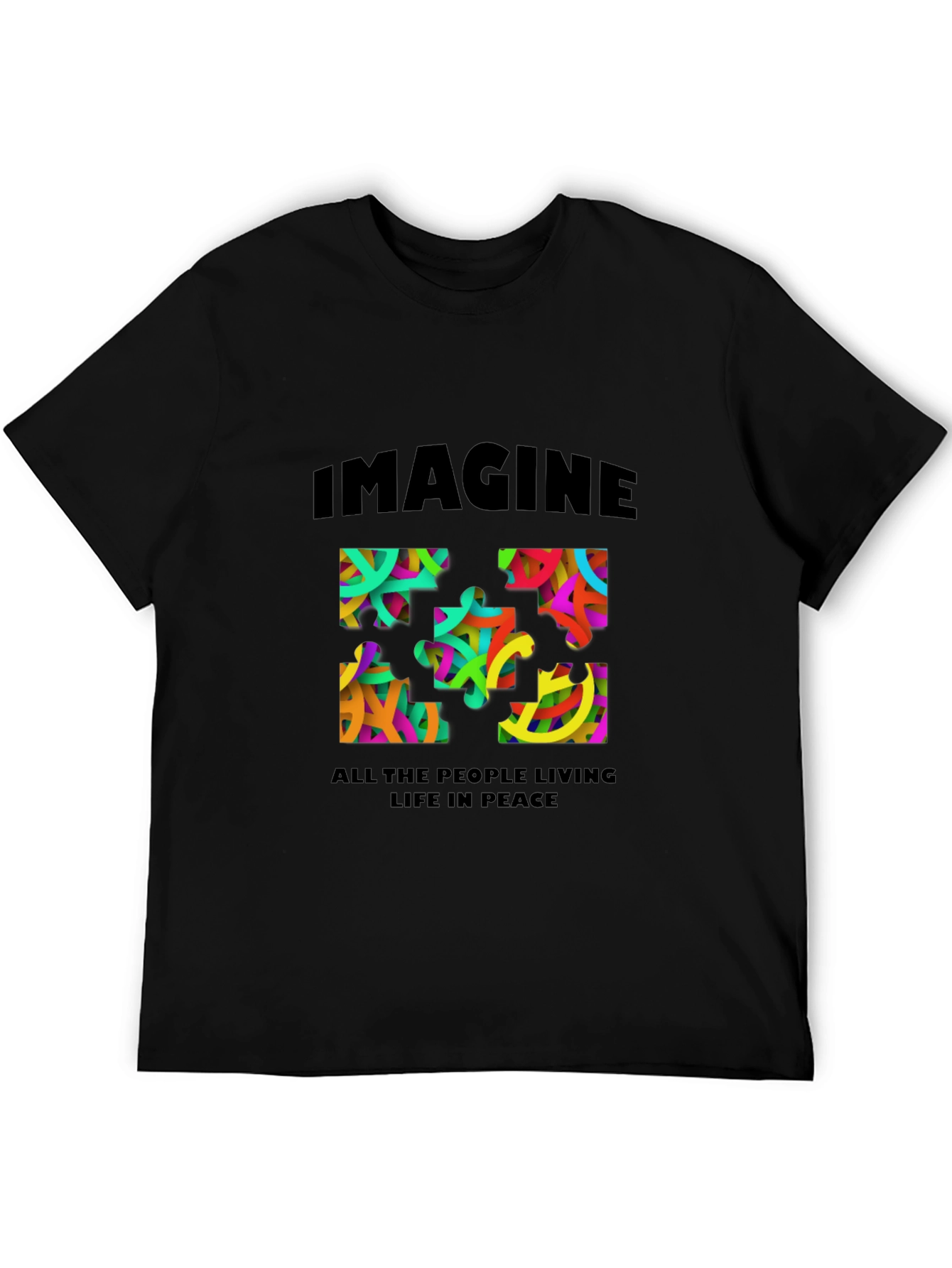 Imagine Peace Puzzle Graphic T-Shirt