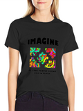 Imagine Peace Puzzle Graphic T-Shirt