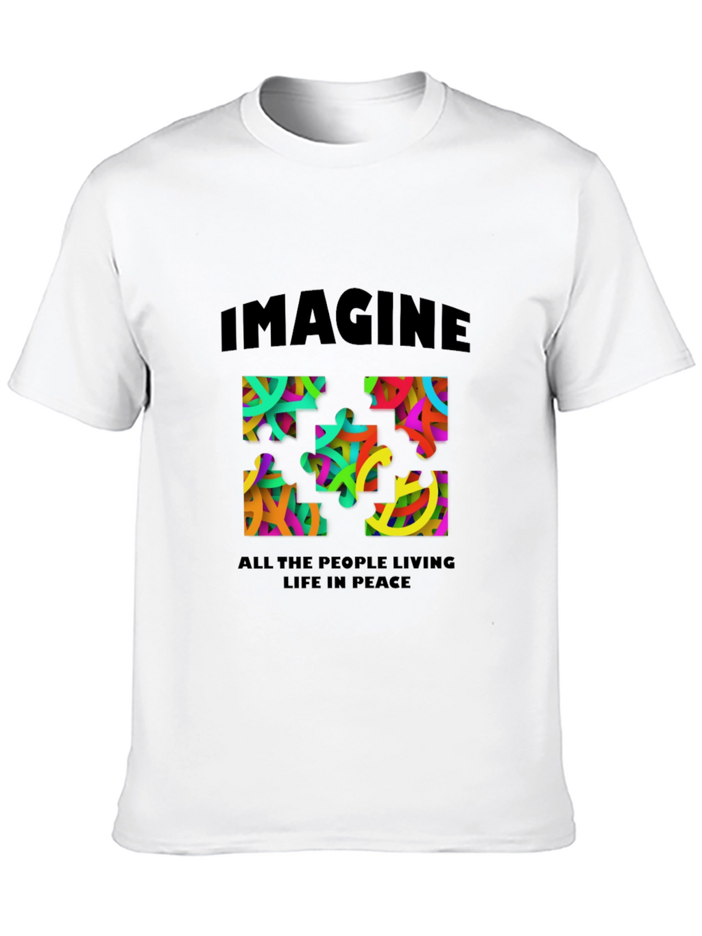 Imagine Peace Puzzle Graphic T-Shirt