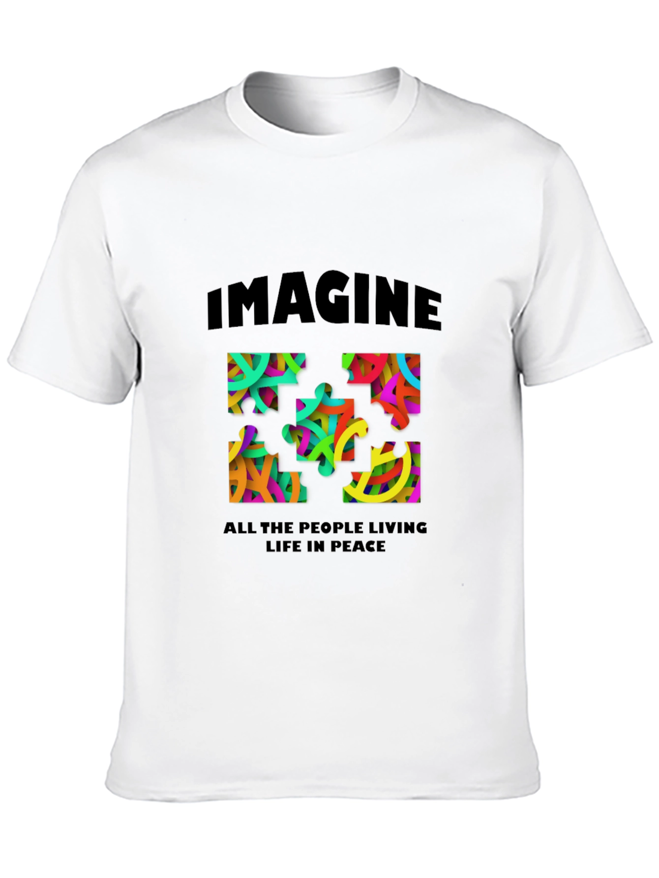 Imagine Peace Puzzle Graphic T-Shirt