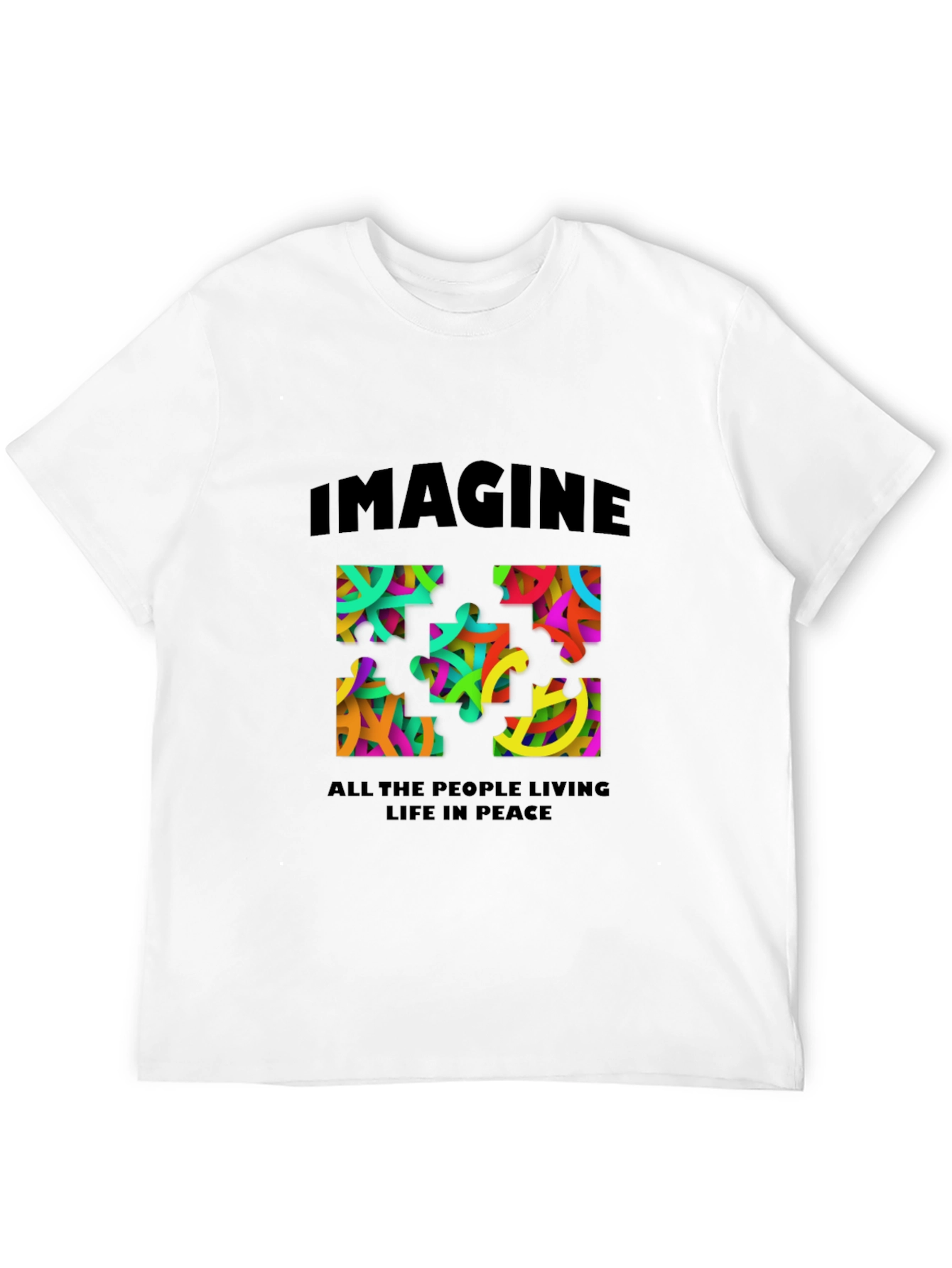 Imagine Peace Puzzle Graphic T-Shirt