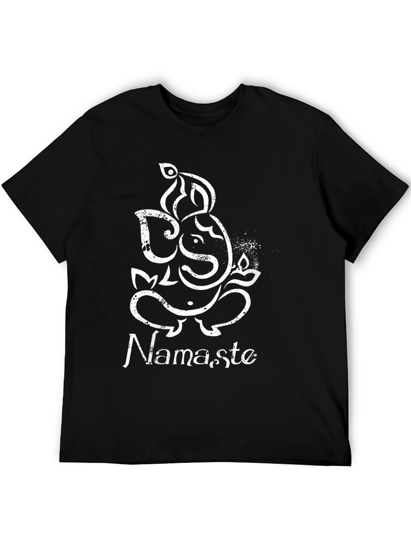 Ganesh Namaste Graphic Tee - Black Cotton T-Shirt