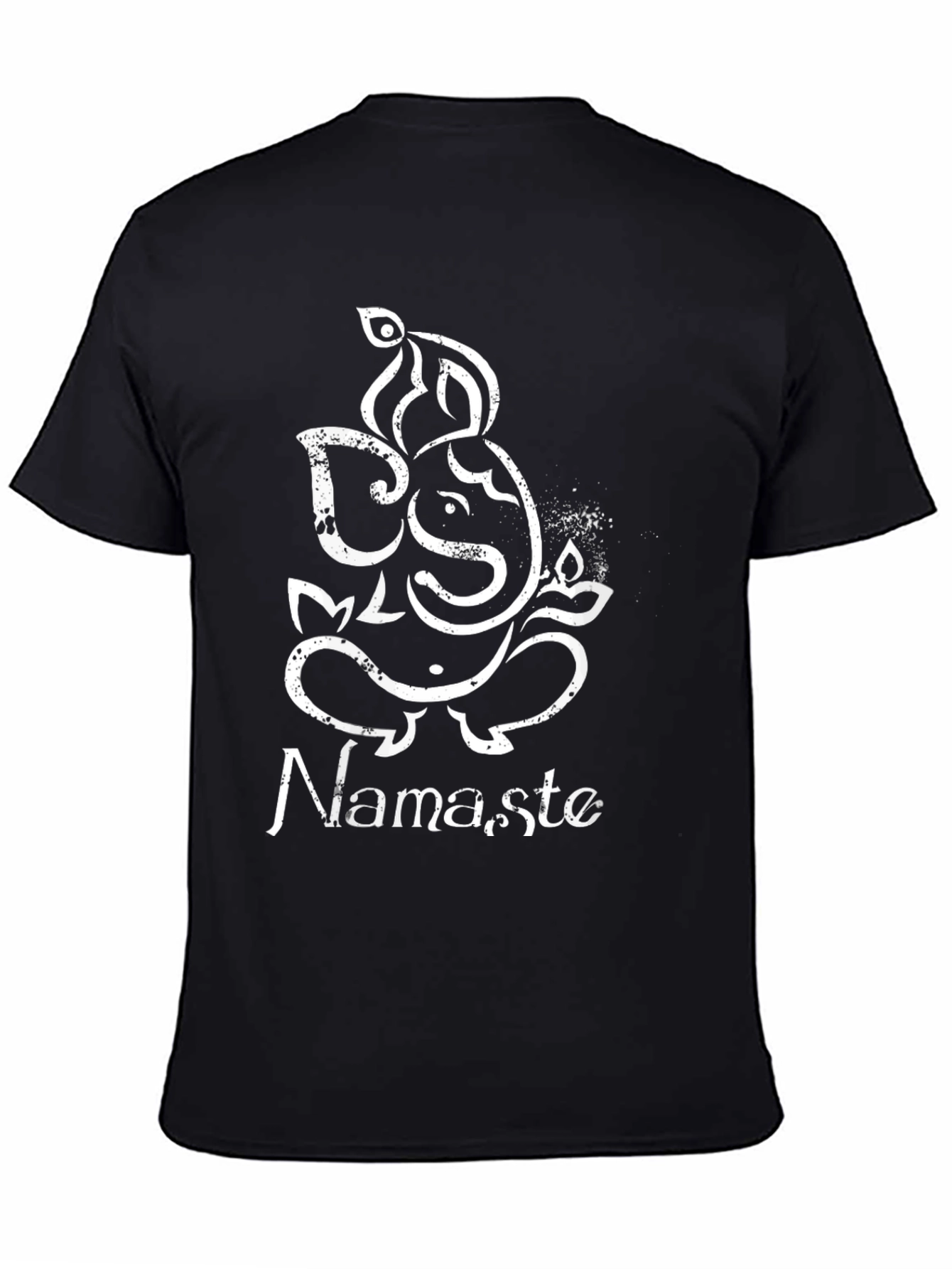 Ganesh Namaste Graphic Tee - Black Cotton T-Shirt