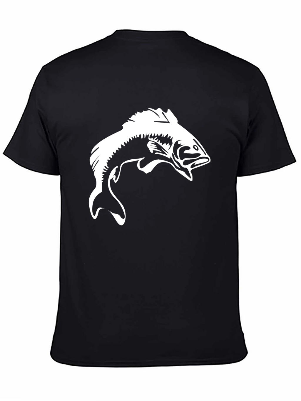 Bass Fishing Graphic Tee - Black Cotton T-Shirt