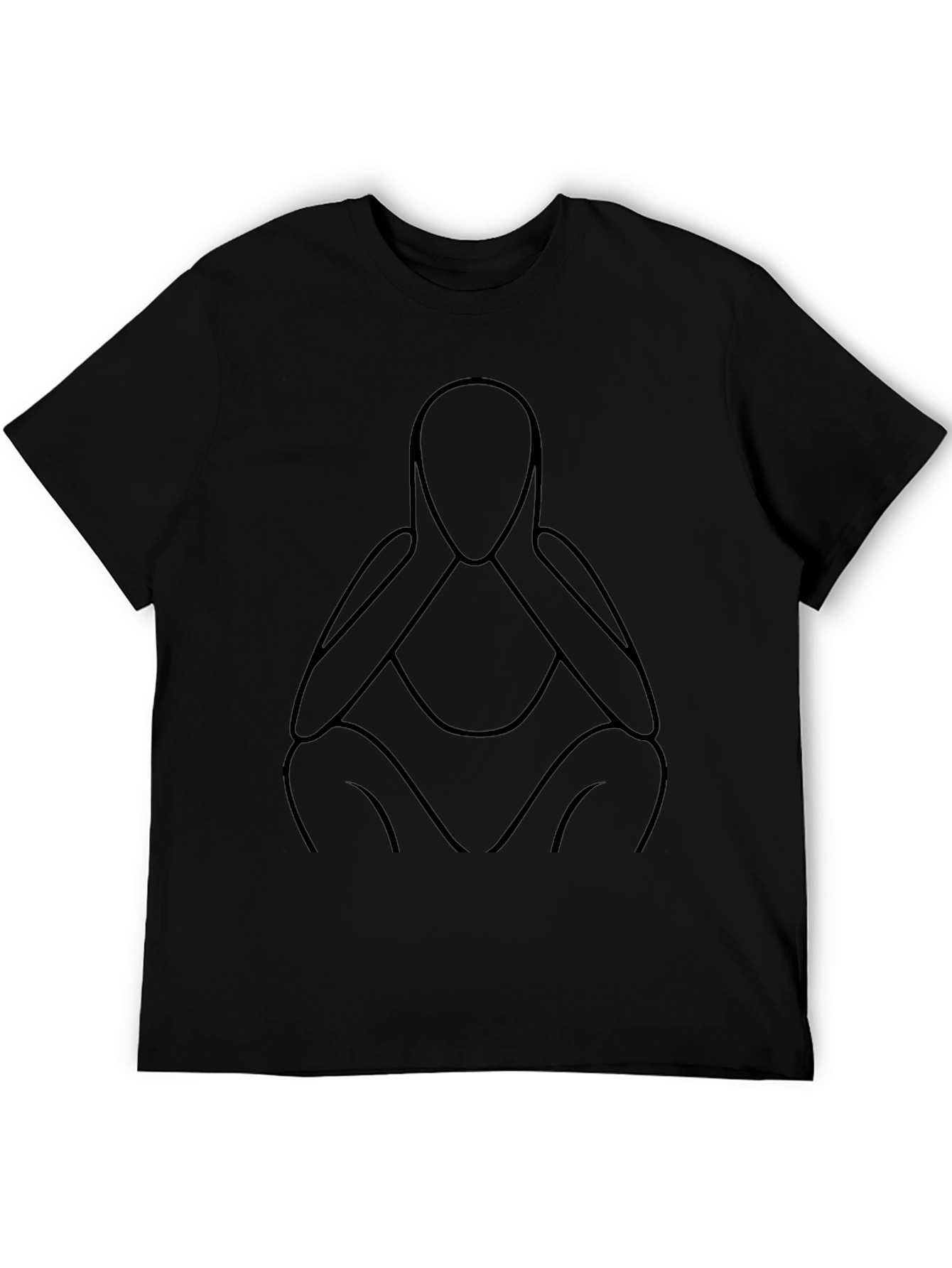 Abstract Figure Tee - Minimalist Black T-Shirt