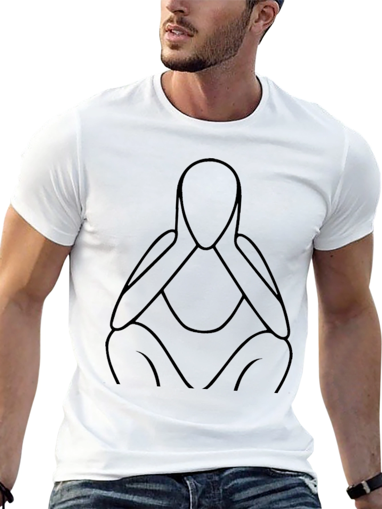 Abstract Figure Tee - Minimalist Black T-Shirt