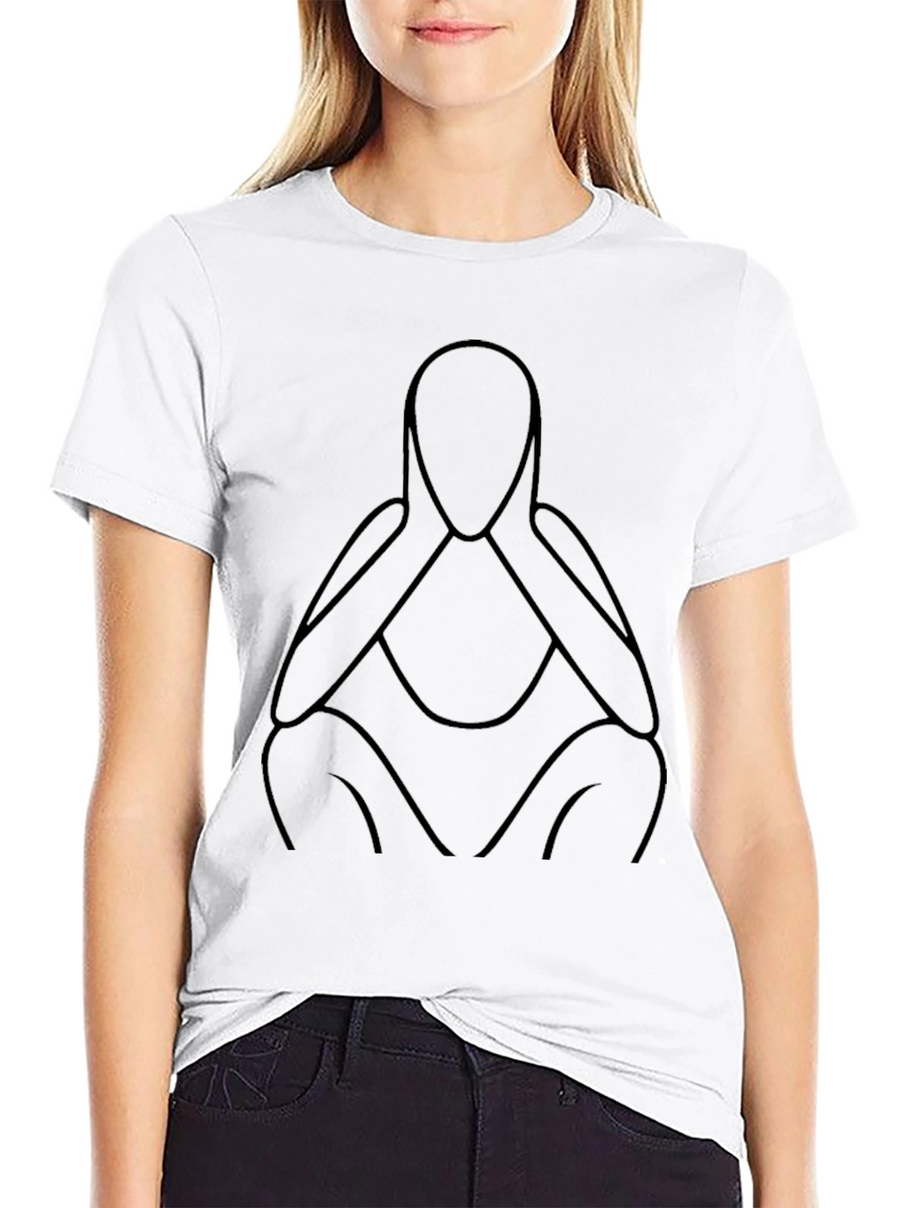 Abstract Figure Tee - Minimalist Black T-Shirt