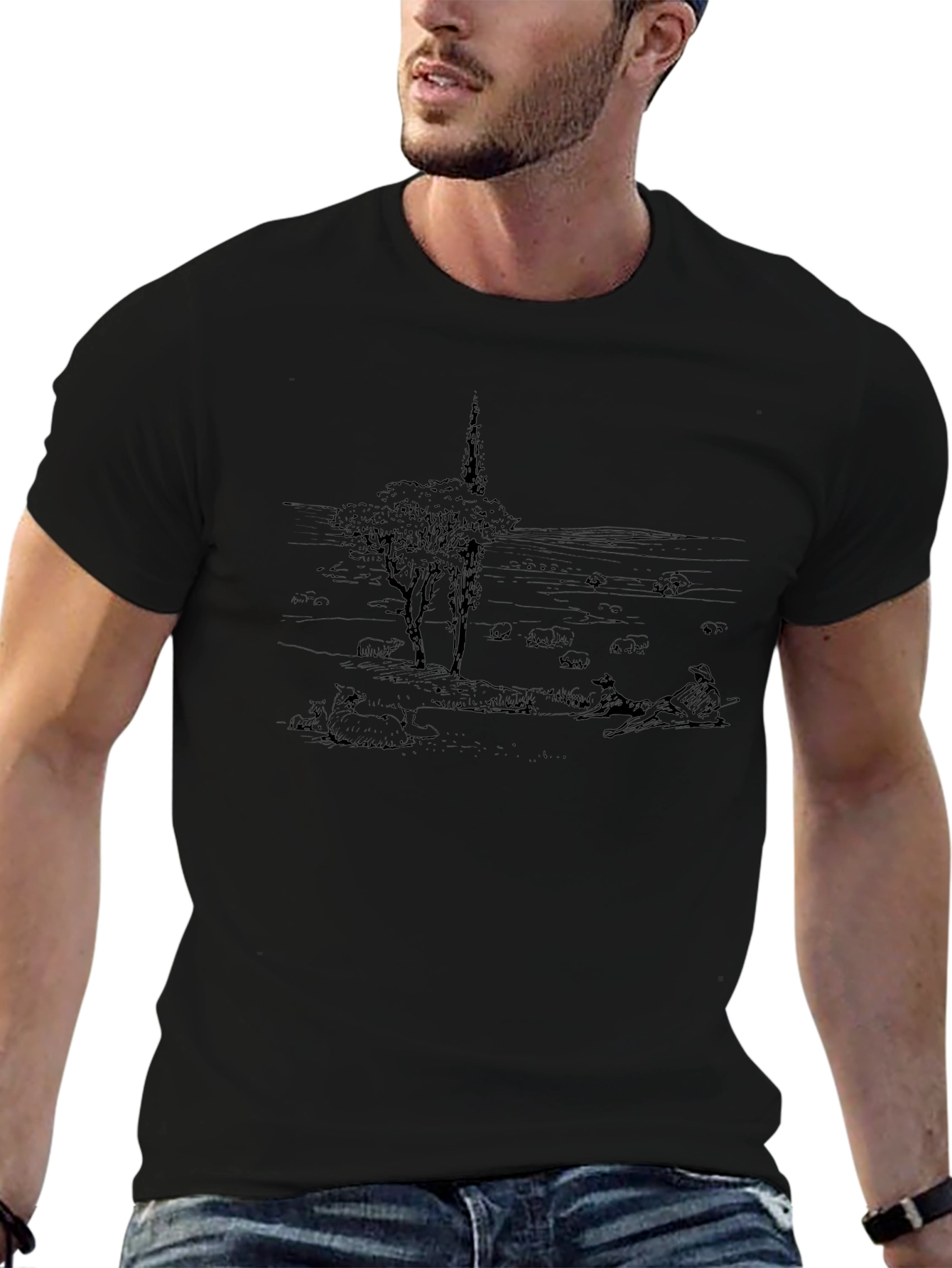 Artsy Black Graphic Tee