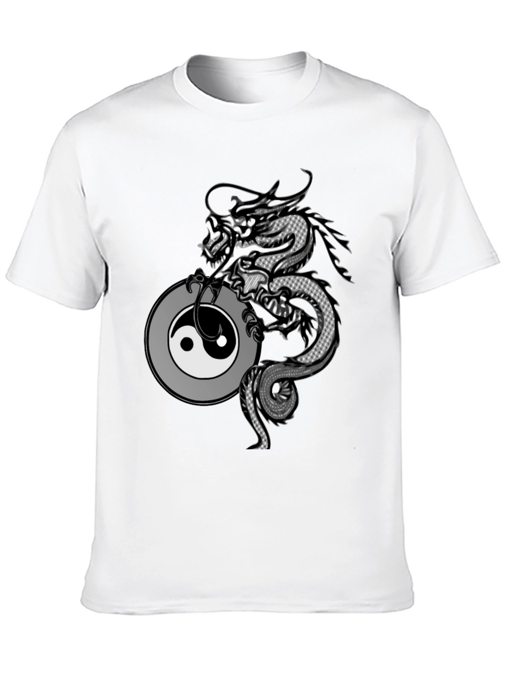 Dragon Yin Yang Graphic T-Shirt - Black