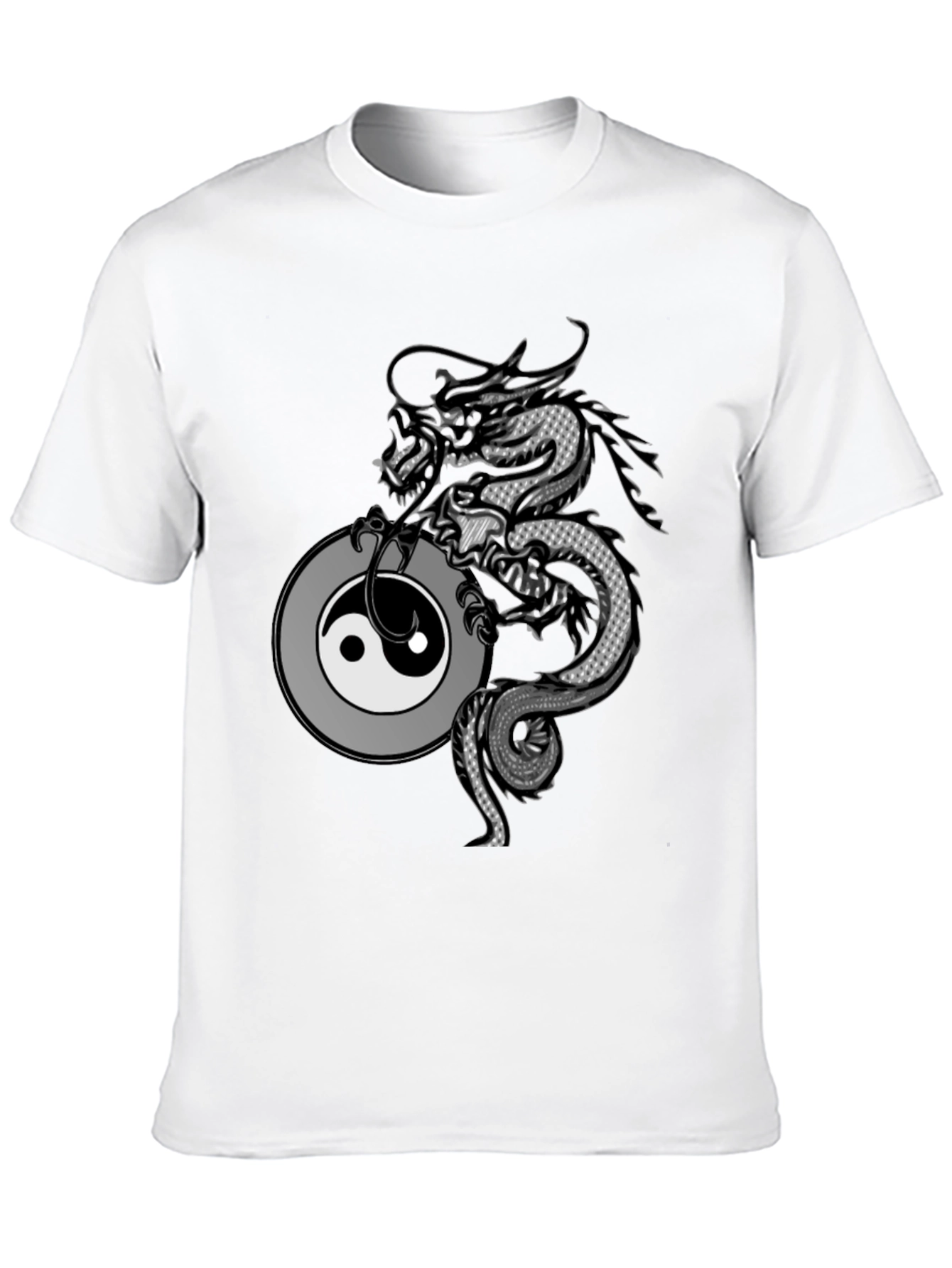 Dragon Yin Yang Graphic T-Shirt - Black