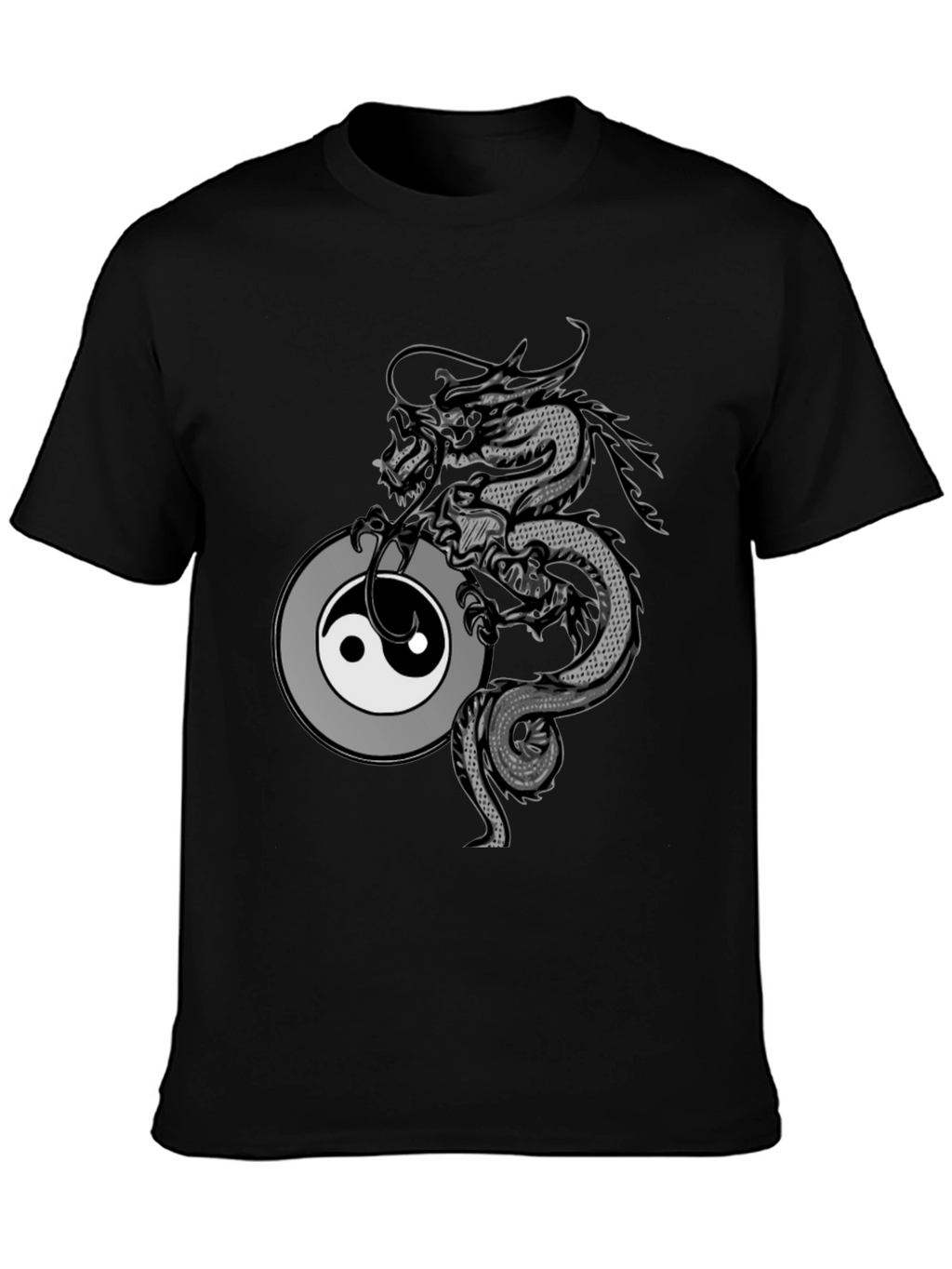 Dragon Yin Yang Graphic T-Shirt - Black