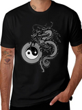 Dragon Yin Yang Graphic T-Shirt - Black