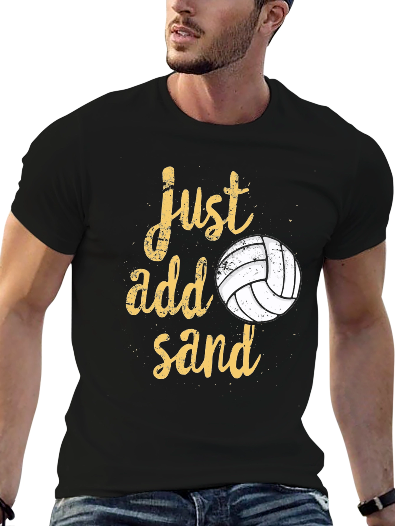 Just Add Sand Volleyball T-Shirt - Black Cotton Tee