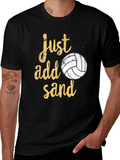 Just Add Sand Volleyball T-Shirt - Black Cotton Tee