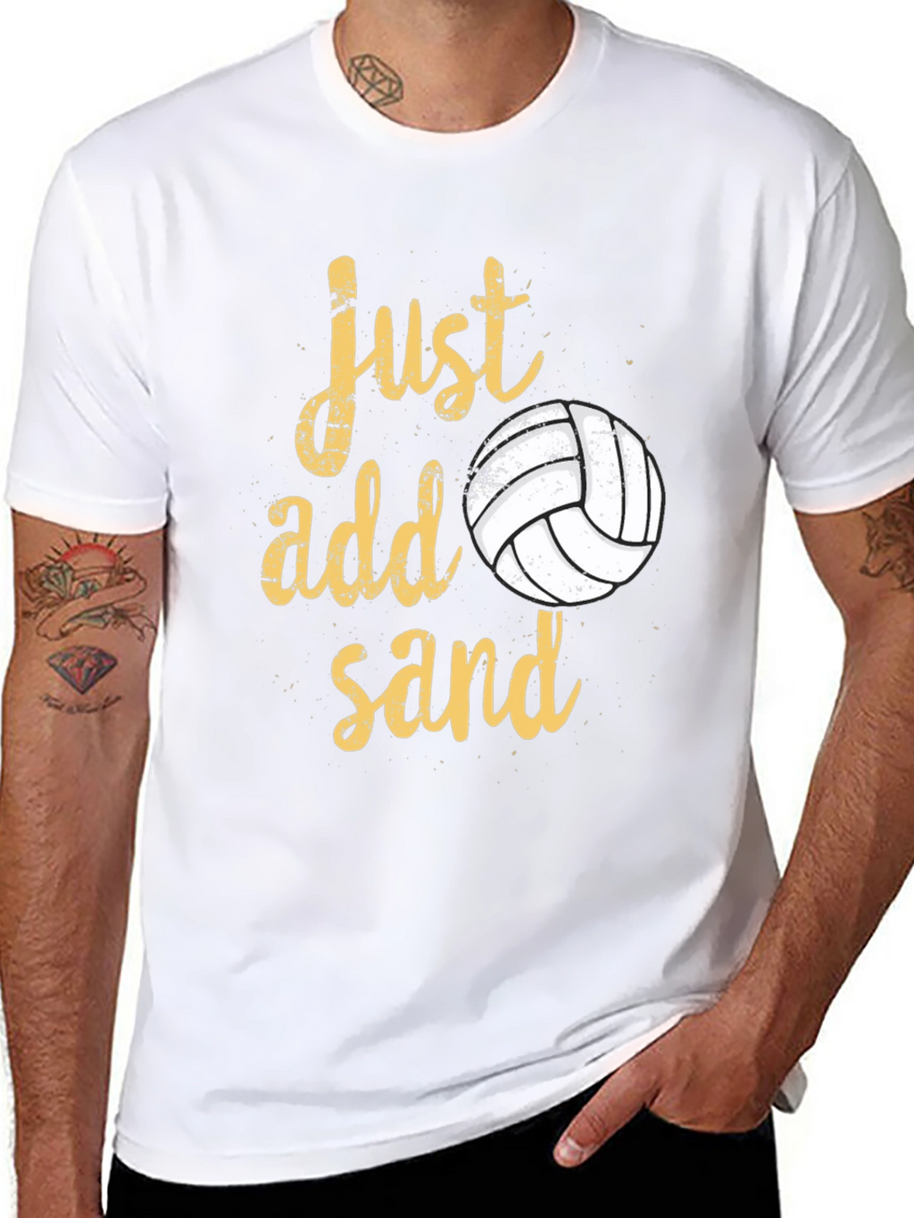 Just Add Sand Volleyball T-Shirt - Black Cotton Tee