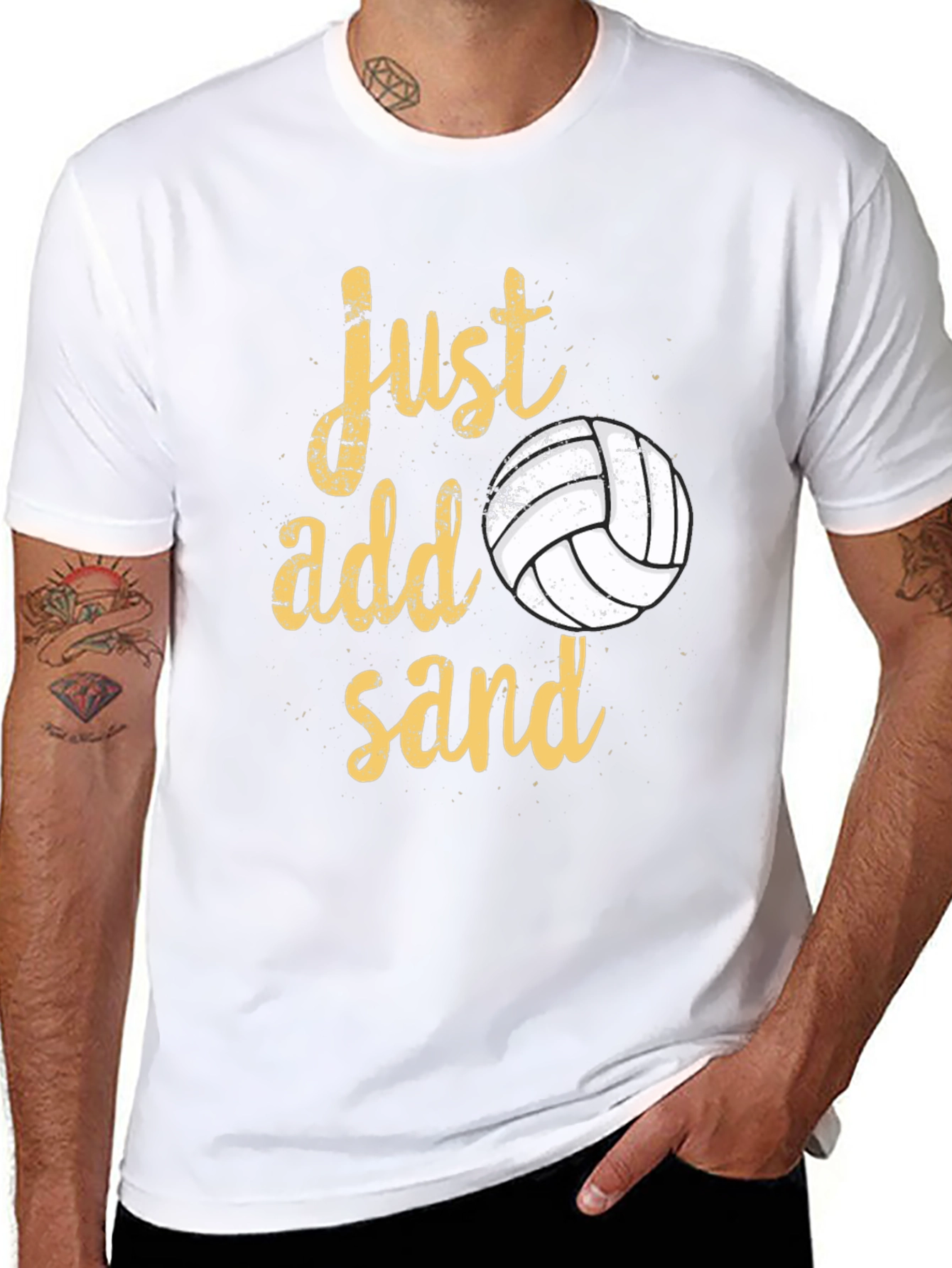 Just Add Sand Volleyball T-Shirt - Black Cotton Tee