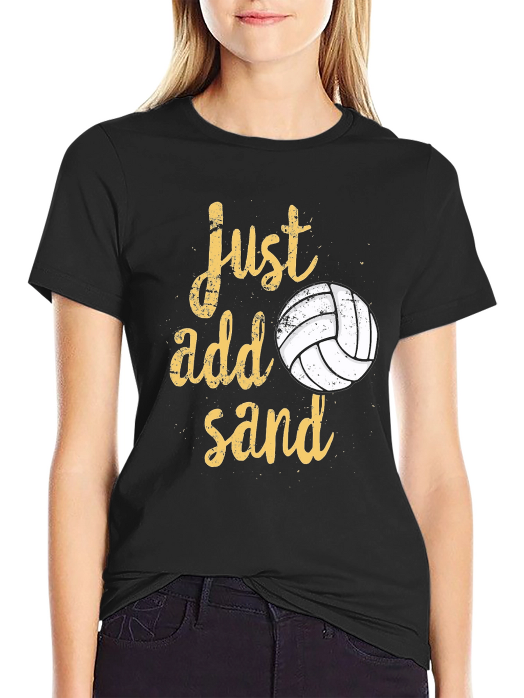 Just Add Sand Volleyball T-Shirt - Black Cotton Tee