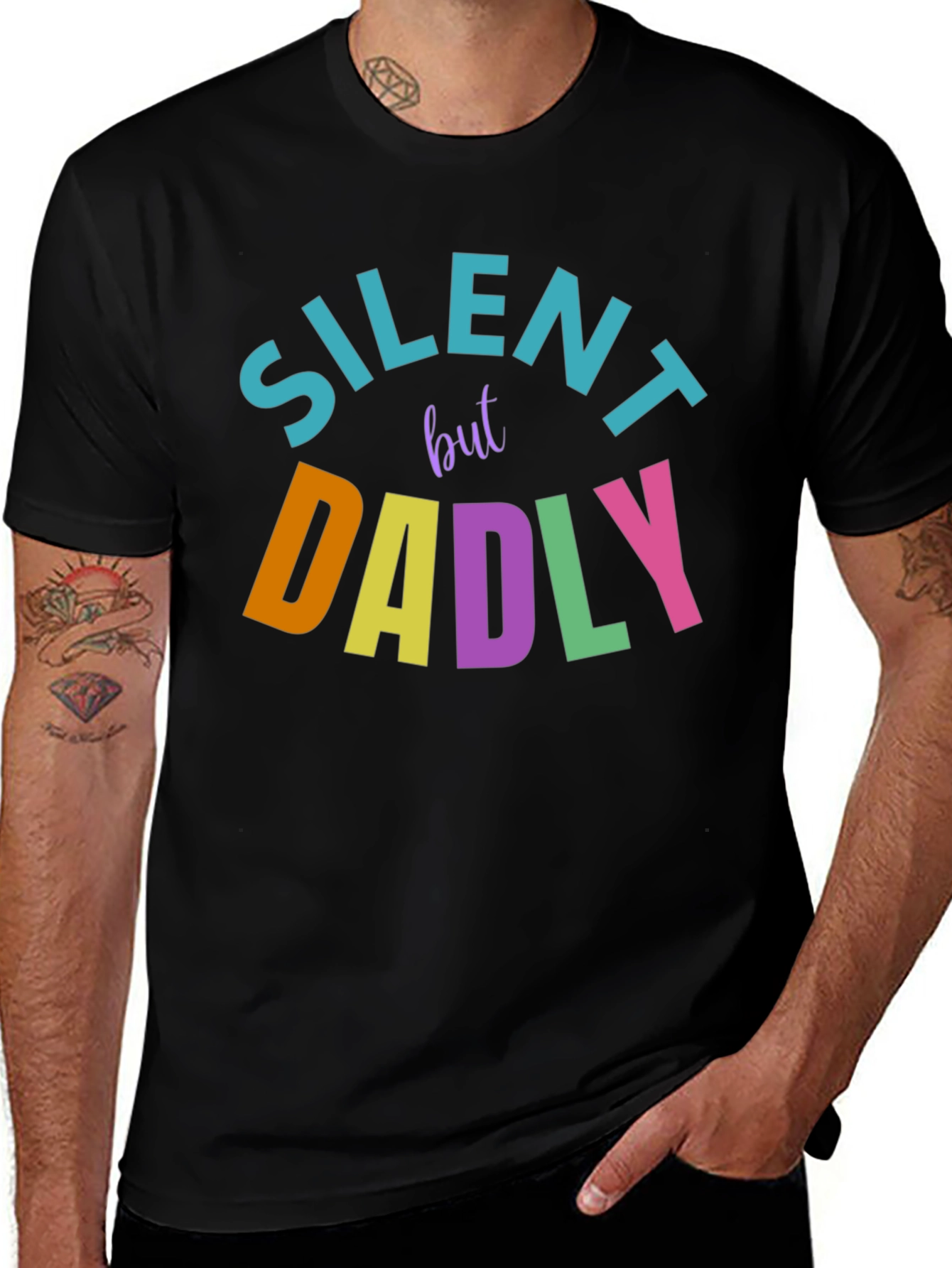 Silent But Dadly T-Shirt - Fun Dad Tee