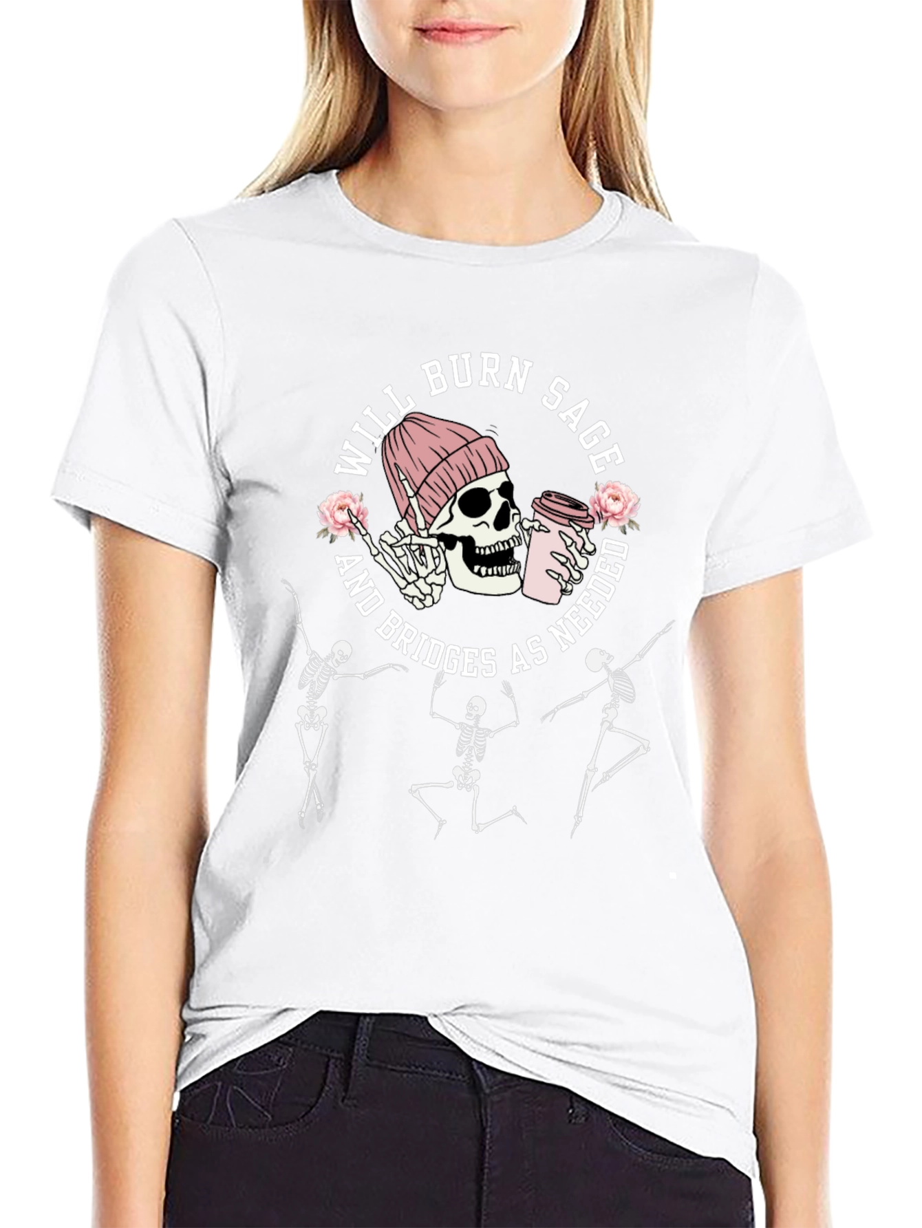 Will Burn Sage Skeleton Graphic Tee