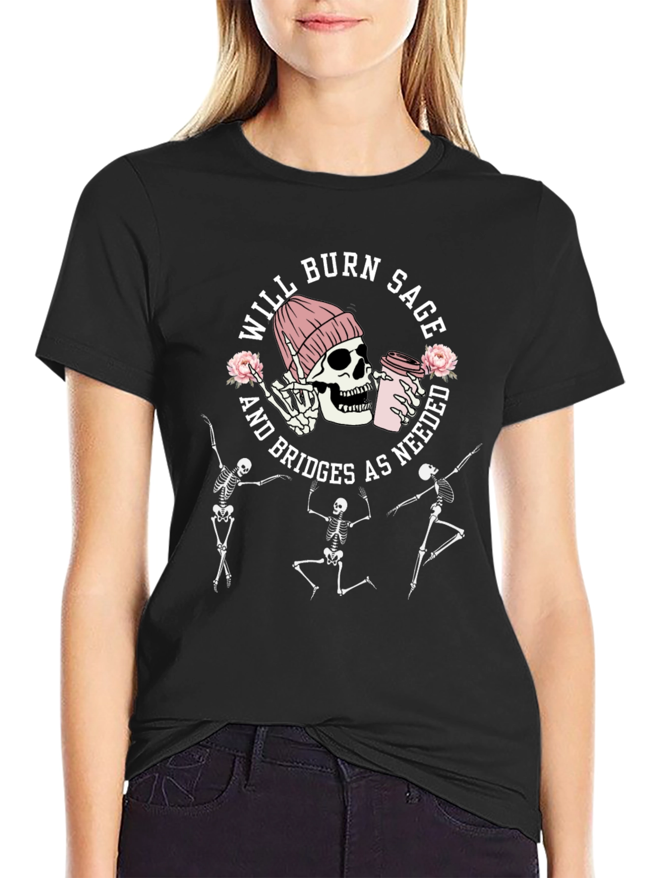 Will Burn Sage Skeleton Graphic Tee