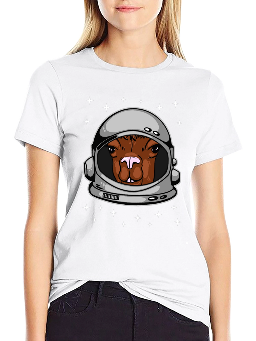Astronaut Alpaca Graphic Tee - Space Humor T-Shirt