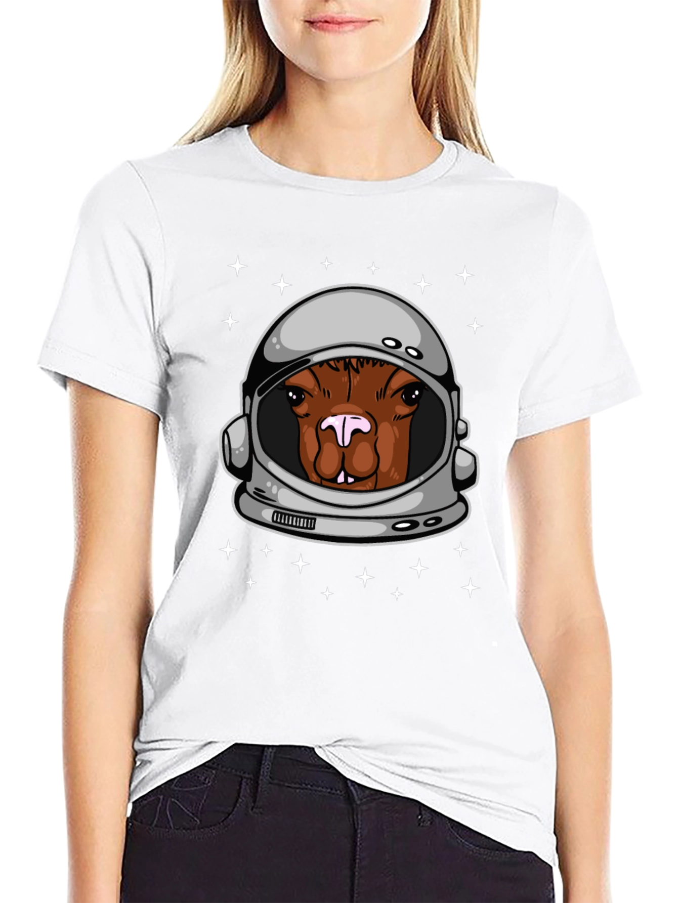 Astronaut Alpaca Graphic Tee - Space Humor T-Shirt