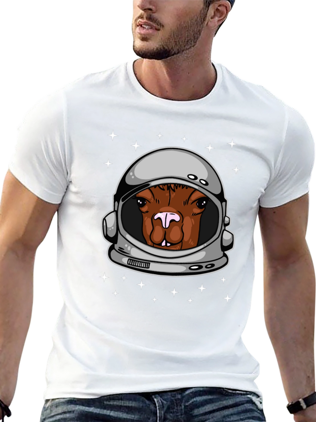 Astronaut Alpaca Graphic Tee - Space Humor T-Shirt
