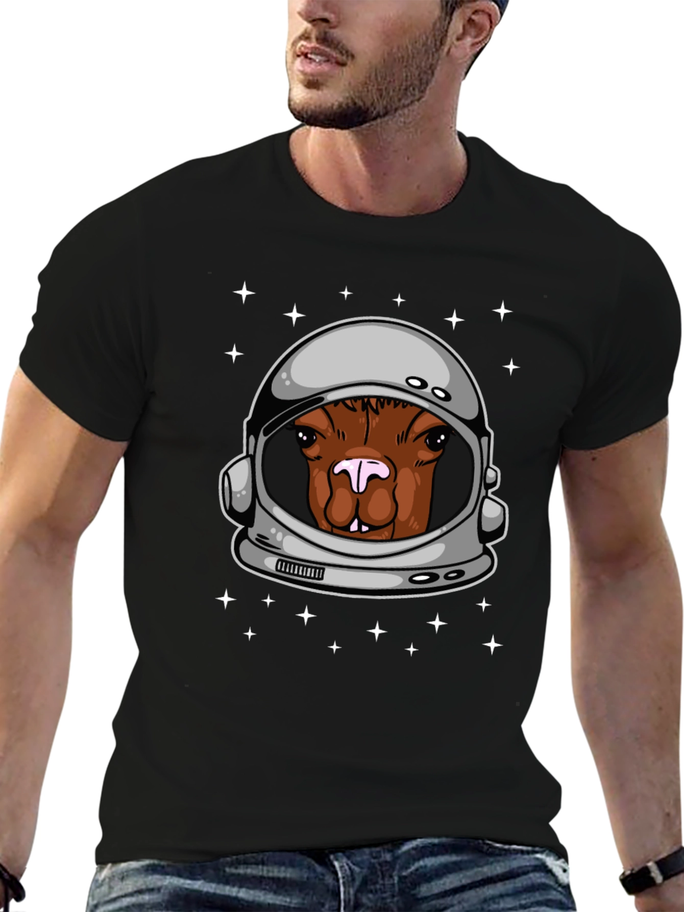 Astronaut Alpaca Graphic Tee - Space Humor T-Shirt