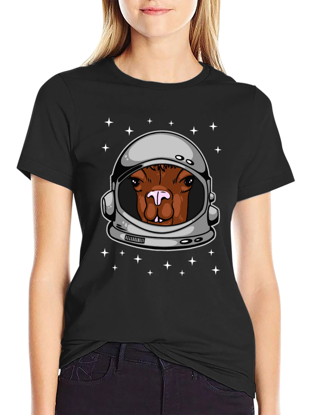Astronaut Alpaca Graphic Tee - Space Humor T-Shirt
