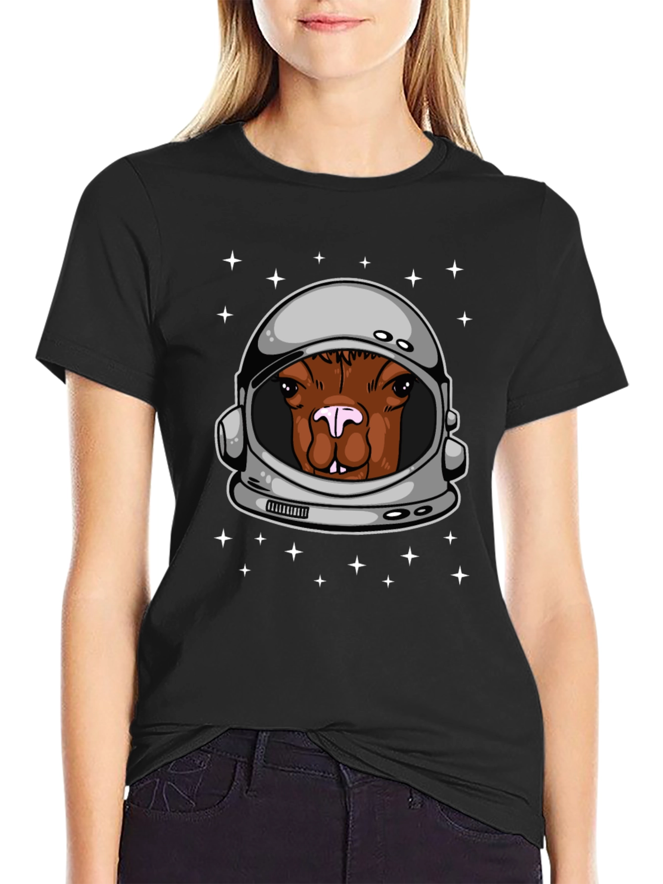 Astronaut Alpaca Graphic Tee - Space Humor T-Shirt
