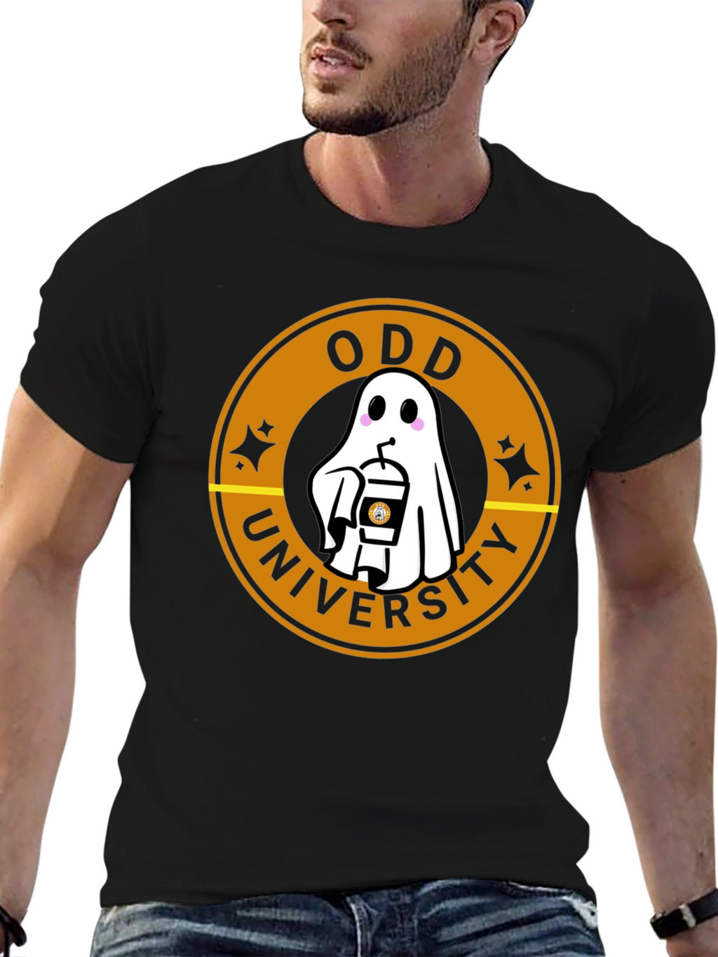 Odd University Ghost Coffee Graphic T-Shirt