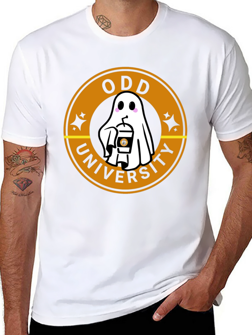 Odd University Ghost Coffee Graphic T-Shirt