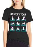 Unicorn Yoga Black T-Shirt