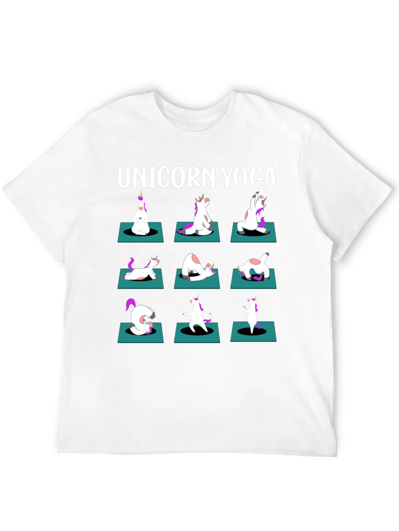 Unicorn Yoga Black T-Shirt