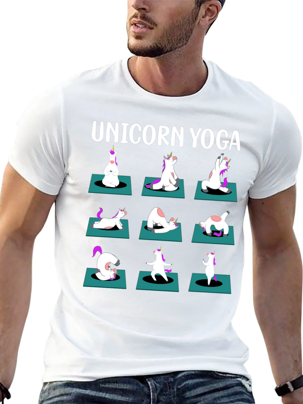 Unicorn Yoga Black T-Shirt
