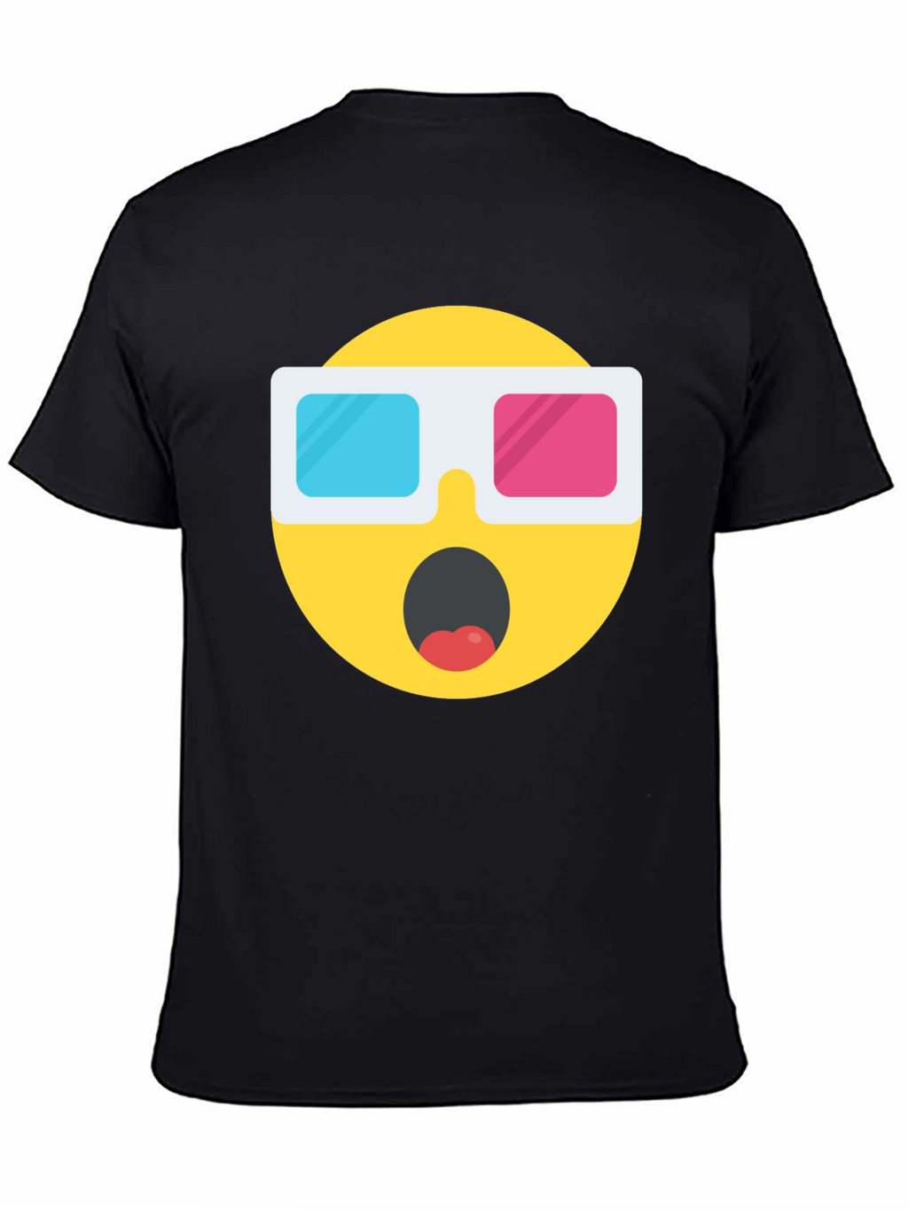 Novelty 3D Emoji Black T-Shirt