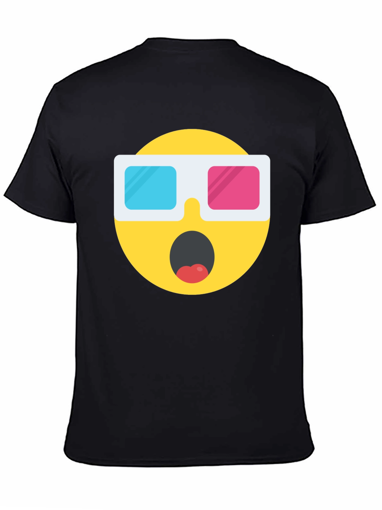 Novelty 3D Emoji Black T-Shirt