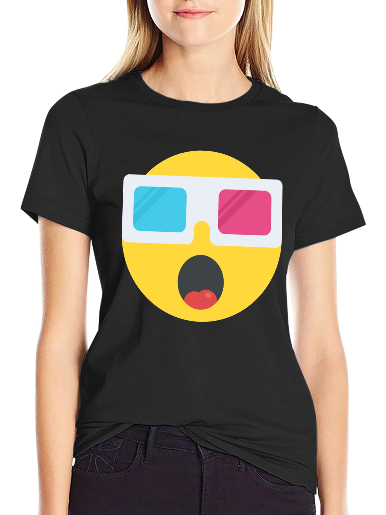 Novelty 3D Emoji Black T-Shirt