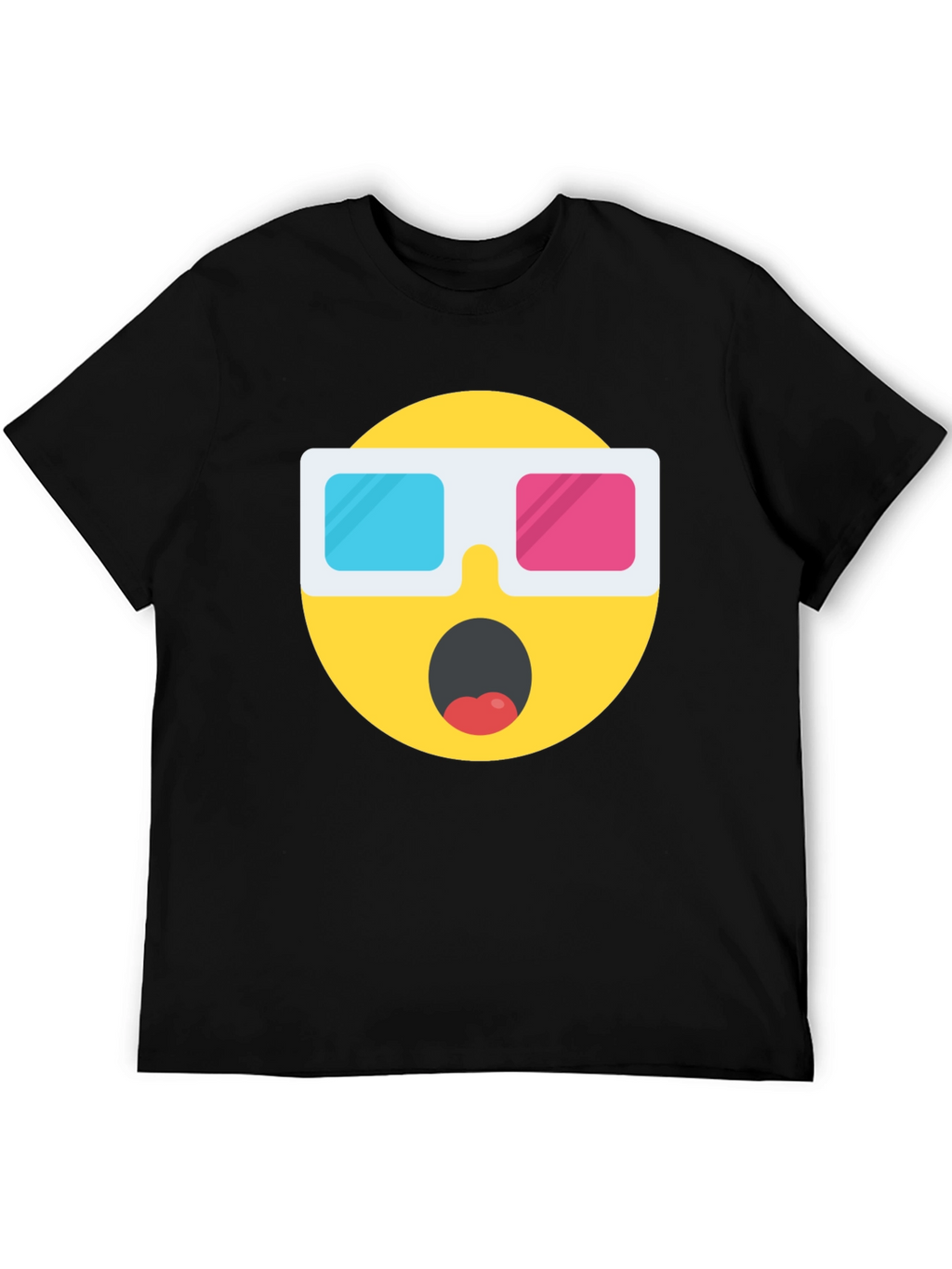 Novelty 3D Emoji Black T-Shirt