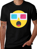 Novelty 3D Emoji Black T-Shirt