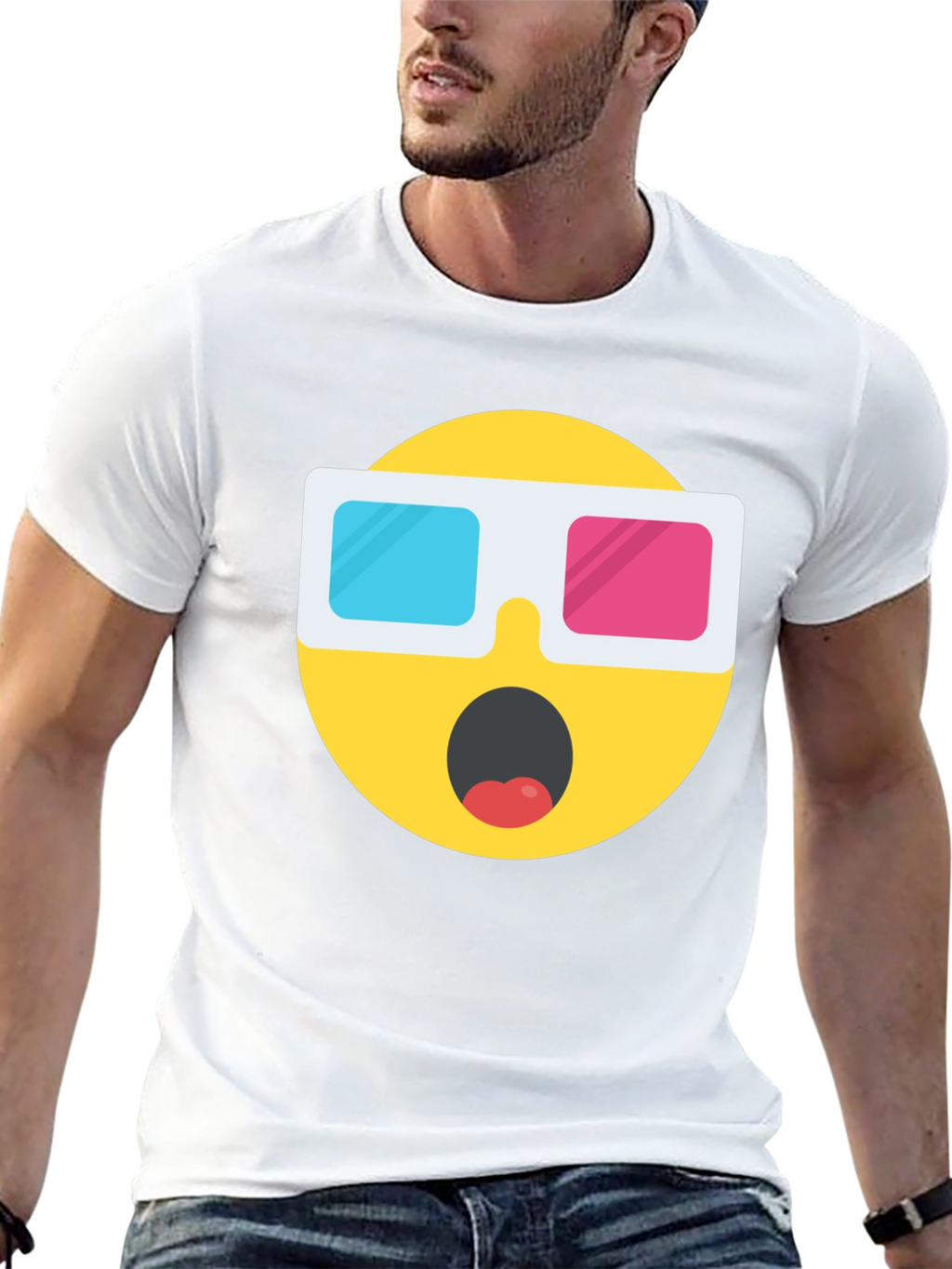 Novelty 3D Emoji Black T-Shirt
