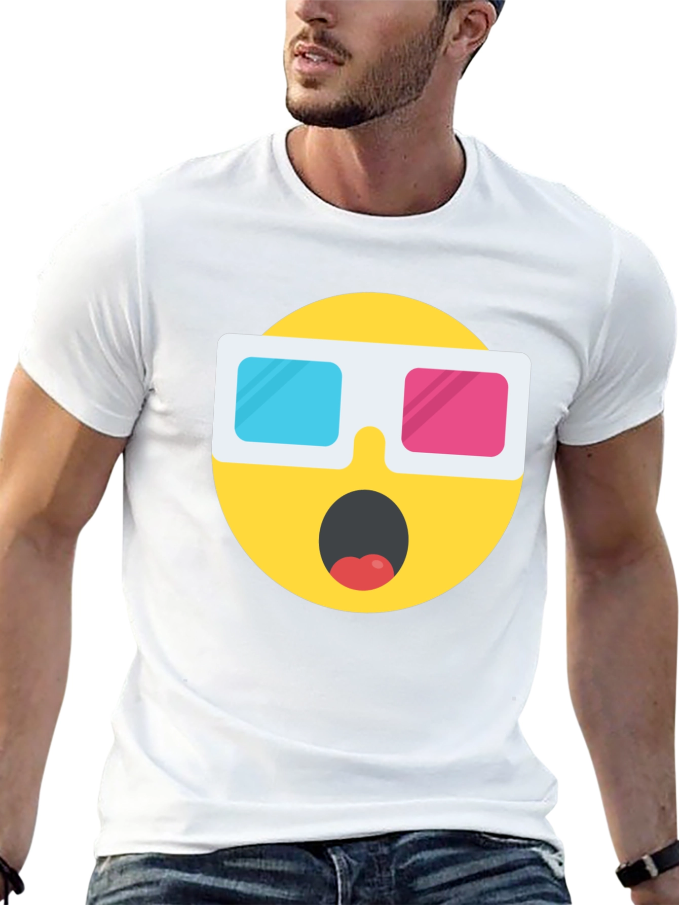Novelty 3D Emoji Black T-Shirt