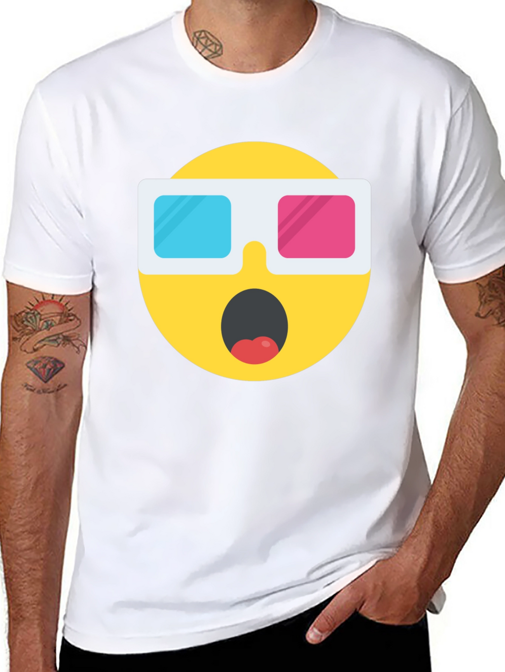 Novelty 3D Emoji Black T-Shirt