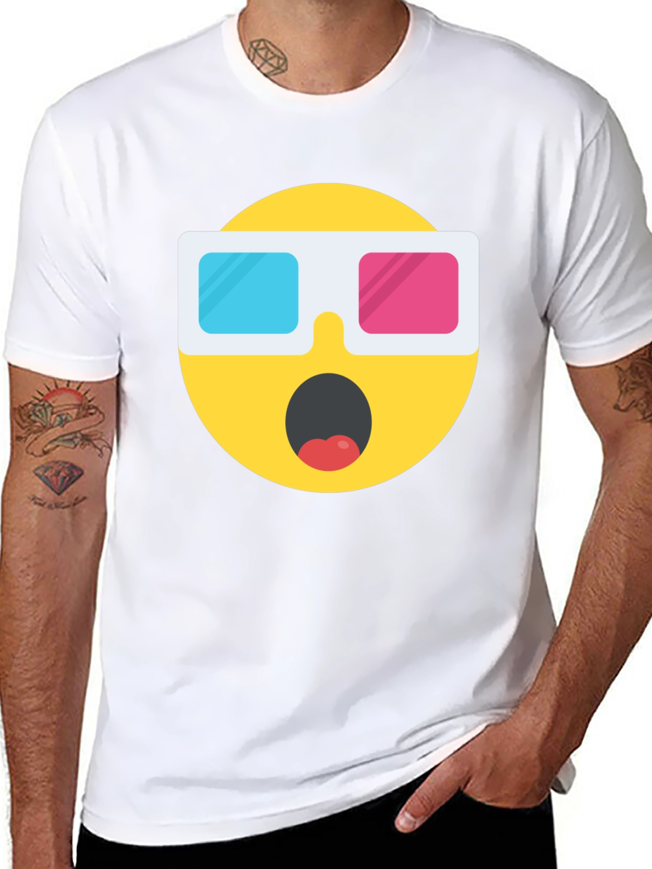 Novelty 3D Emoji Black T-Shirt